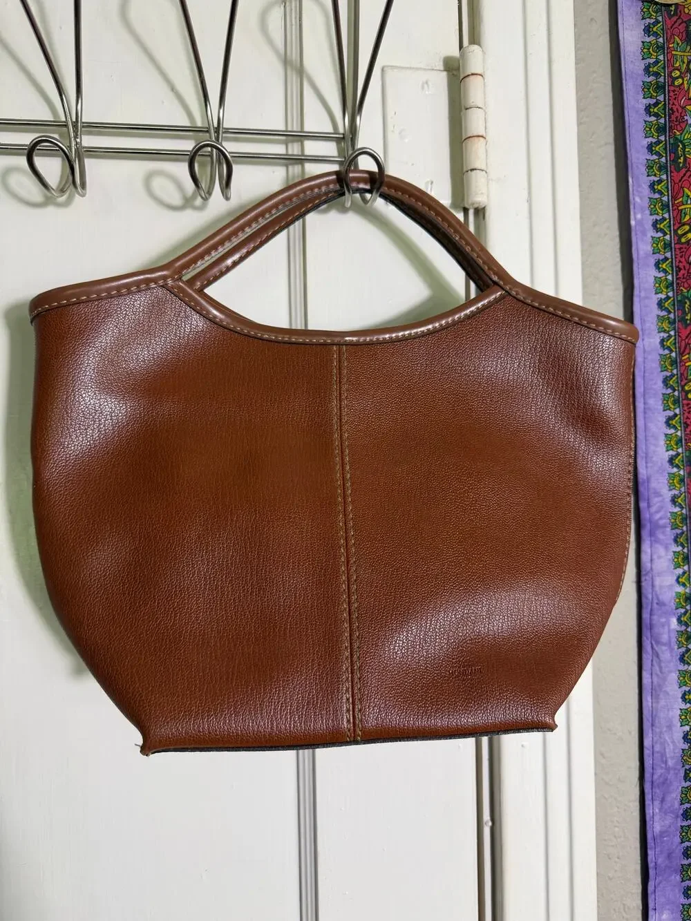 Vintage Mondani New York Cognac Leather Hobo Handbag